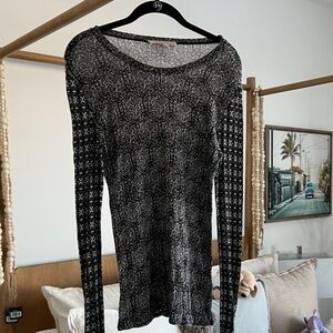 Philosophy Black and White Long Sleeve Top